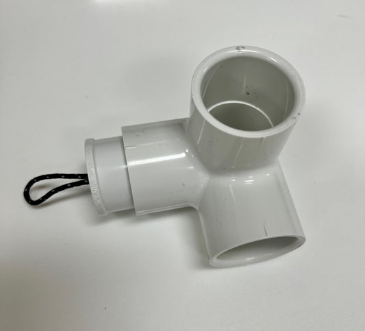 3 way fitting with new 1" plug for 30 and 50 gal tanks